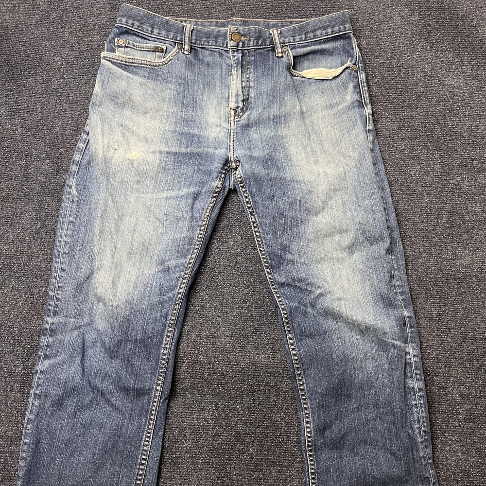 Banana Republic Straight Jeans Mens 33x30 Medium Wash Blue Denim Distressed‎